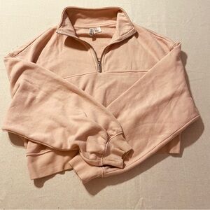 Cute Pink Cropped Half Zip Up Divided by H&M Small GUC